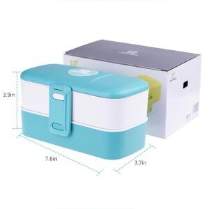 LOOK BACK Stackable Bento Lunch Box. Stainless Steel Utensils included.